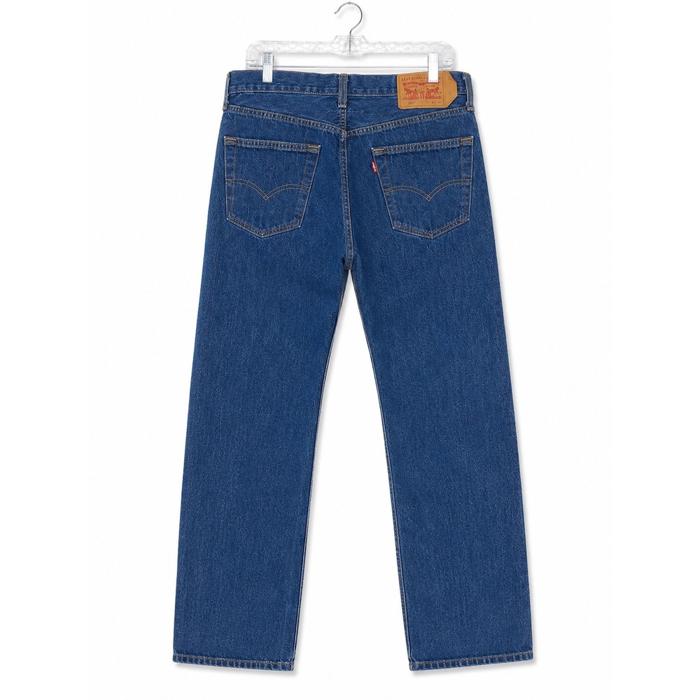 Levis 501 Original Fit Mens Jeans 34x33 Dark Wash Blue Denim Straight Button Fly